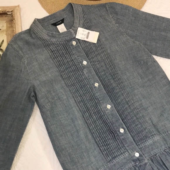 NWT J. Crew Sundrine Chambray Shirt Dress - Picture 12 of 16